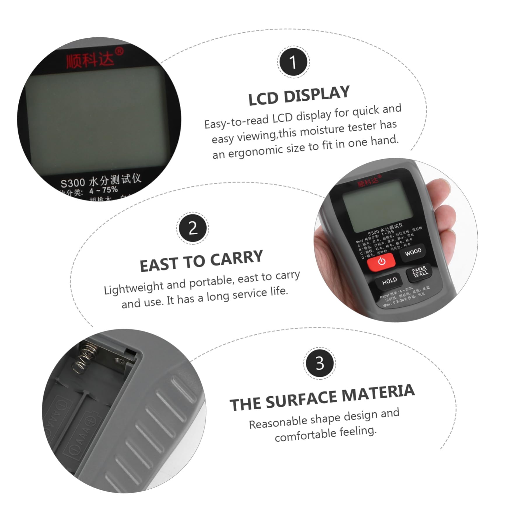 NULYLU 2pcs Accurate Hydrometer for Humidors Moisture Meter Wood Indoor Humidity Tester Lcd Screen No Battery Needed