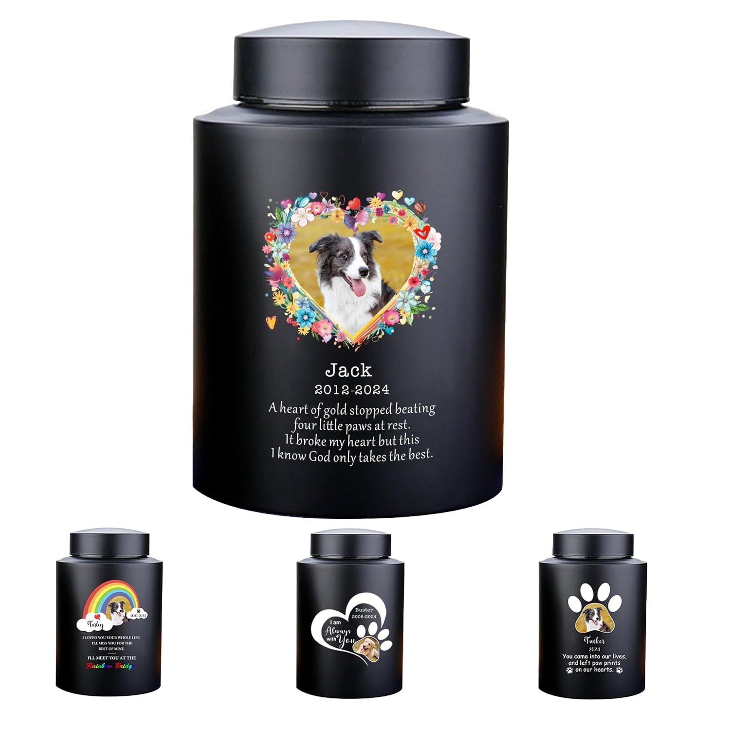 Personalised Pet Urns For Dog Cat Ashes, Custom Photo Memorial Memory Box, Small Medium Ashes Keepsake, Sympathy Gift For Pet Lovers