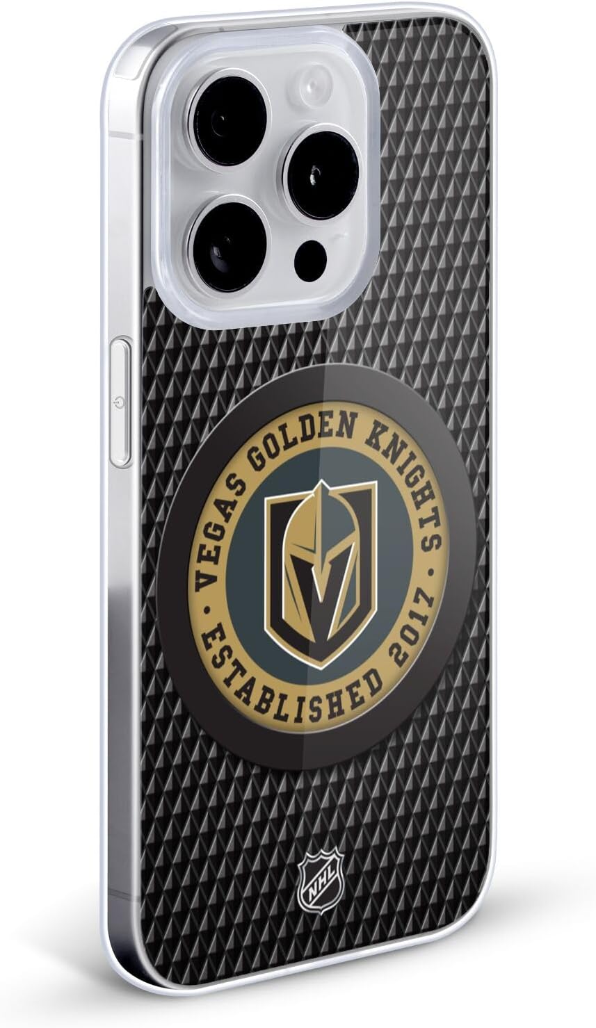 Head Case Designs Officially Licensed NHL Puck Texture Vegas Golden Knights Gel Case [Military Grade Protection] Compatible with Apple iPhone 17 Air