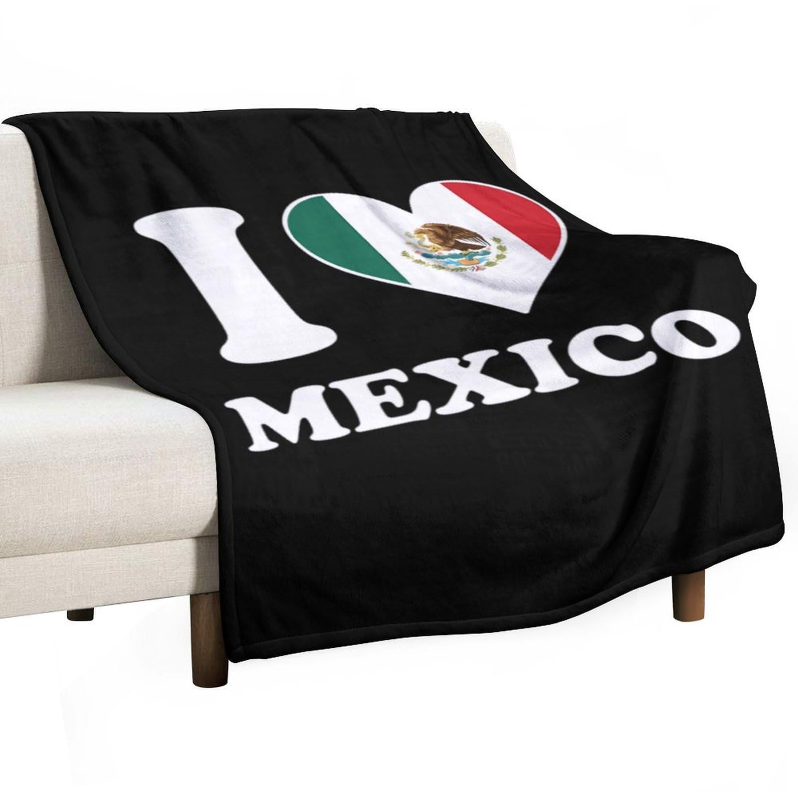 Cgsbngha Style I Love Mexico Mexican Flannel Fleece Blanket Lightweight Soft Throw Blankets For Sofa Couch Bed Chair