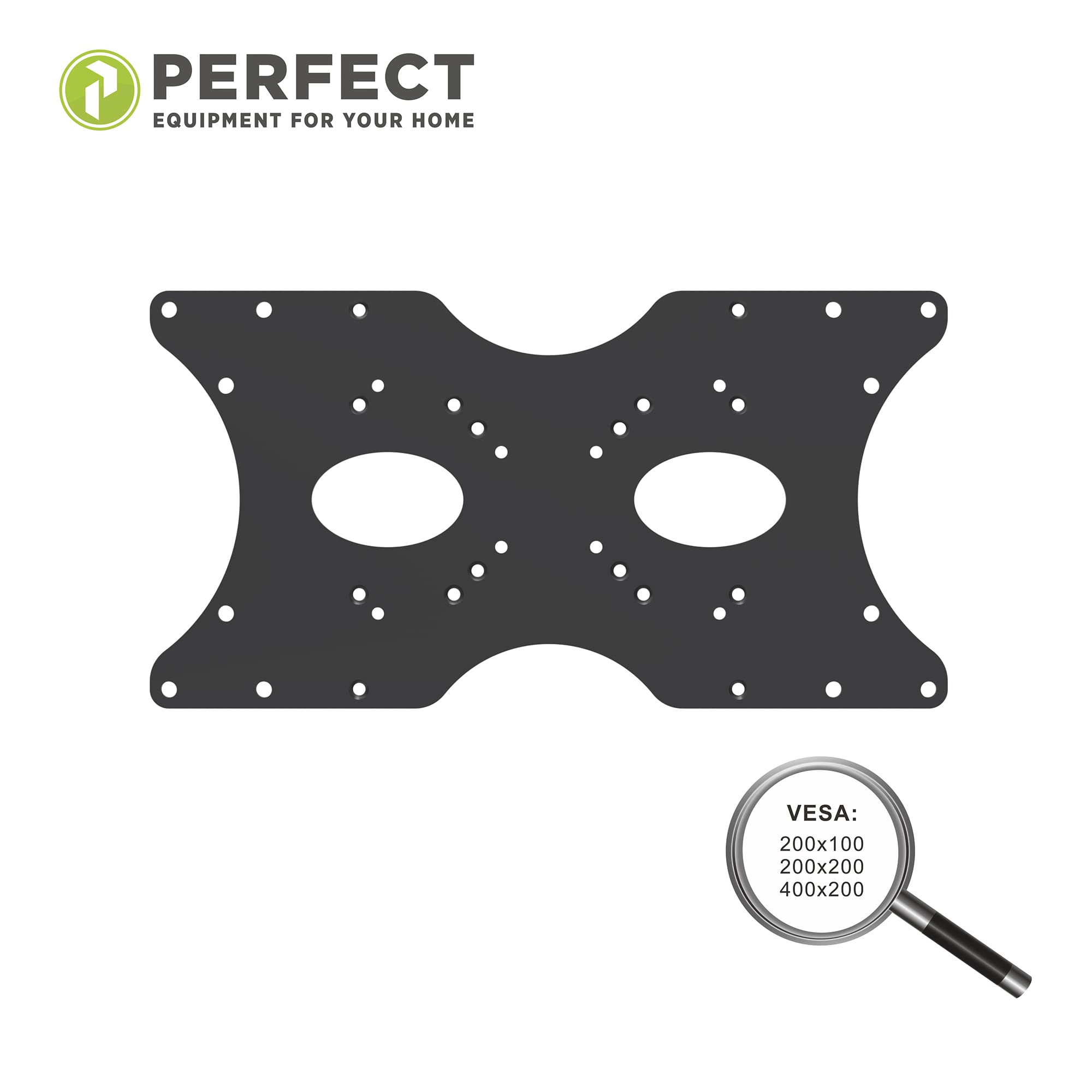 Perfect Universal VESA Adaptor VESA 50 x 50 to 400 x 200 1 Piece Black, VESA:400x200 - Image 3