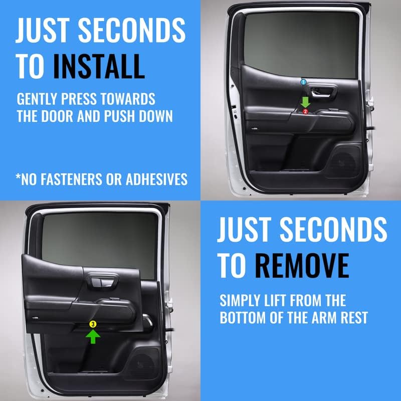 Access - Rear Interior Car Door Protectors - Durable ABS Protection - Guard for Dog Scratches, Tears and Bumps - Compatible with Toyota Tacoma 3rd Gen - Matte - Pair