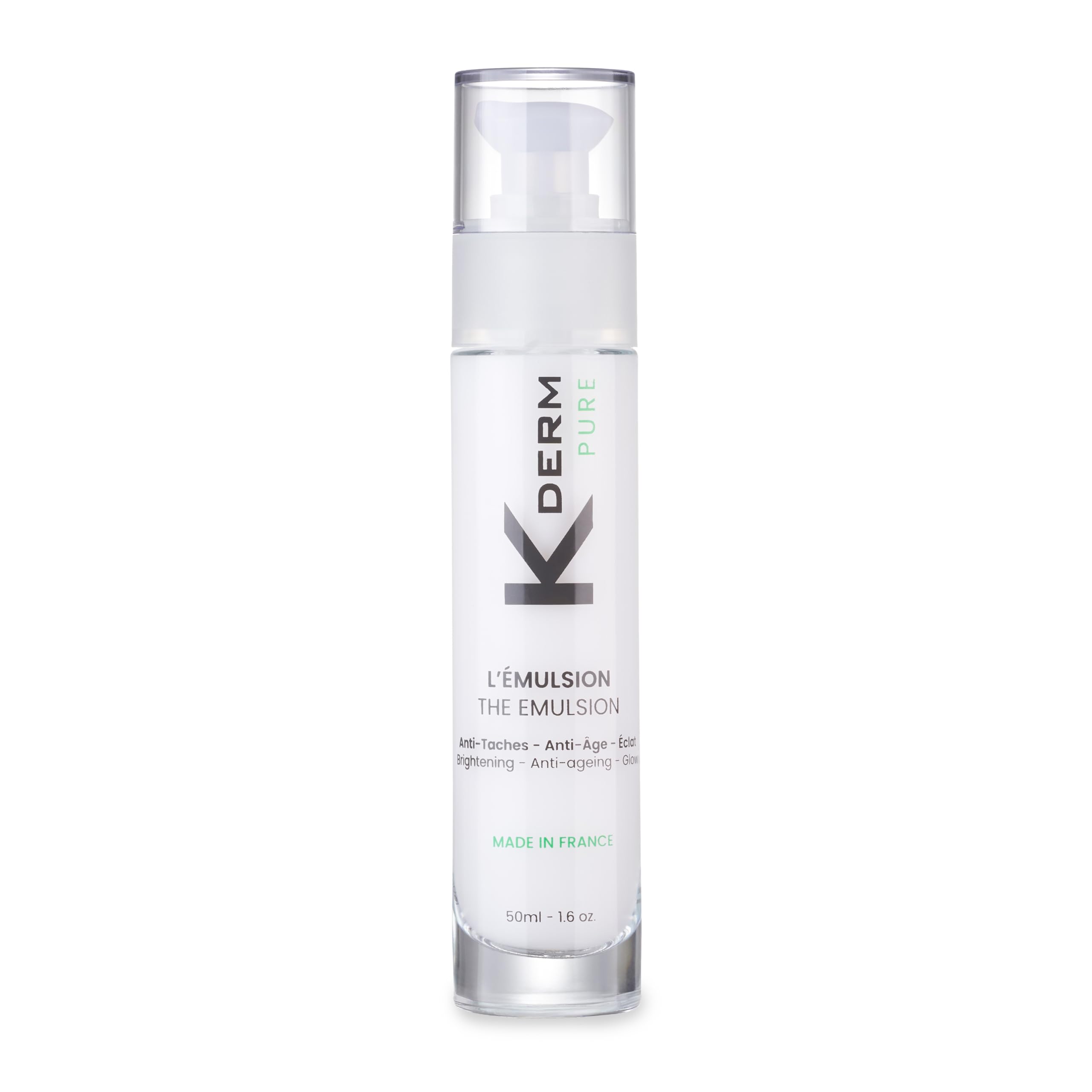 KDerm Pure – The Emulsion - crema anti-macchia e anti-invecchiamento alla Kappa-Elastine – Flacone pompa – Made in France – 50 ml