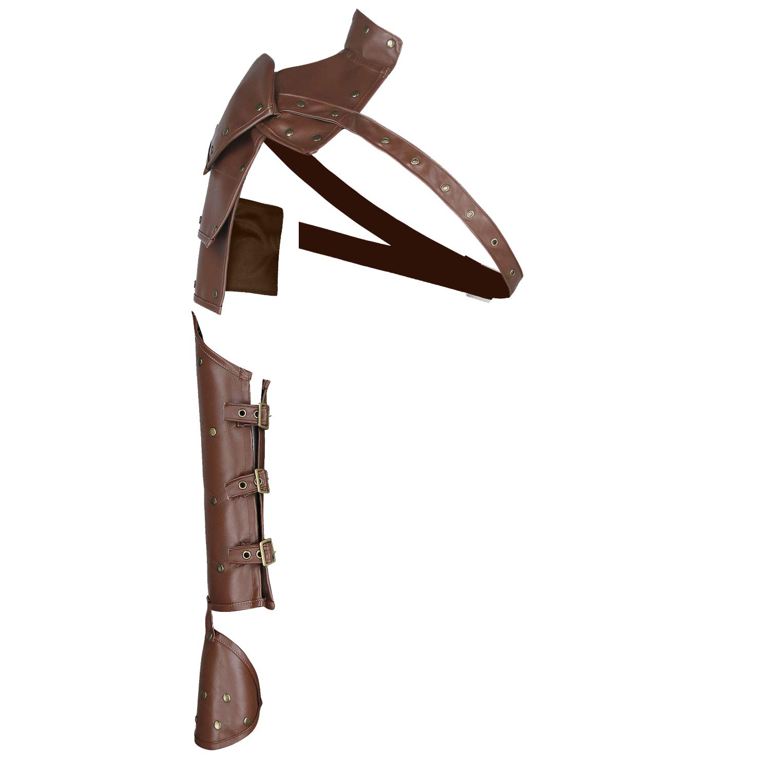 CharmianWomen's Steampunk Accessories Retro Leather Armlet Armband Armor Shrug, Brown, One size