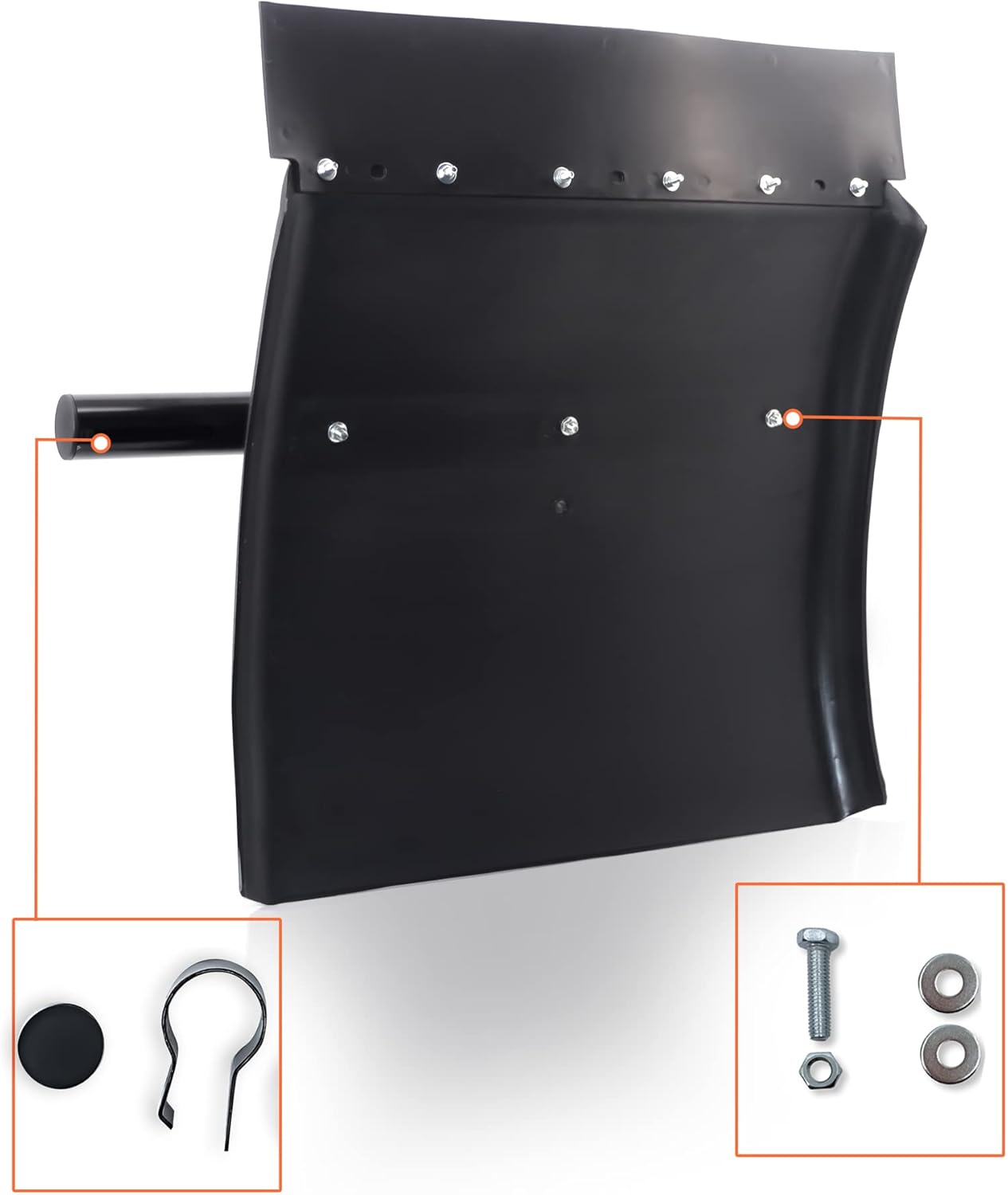 TORQUE Quarter Fenders for Semi Truck, 24" x 24" Black Poly, Tube Bracket and Mounting Hardware Included, Right Left, Quarter Fender Kit Set (TRQF311)