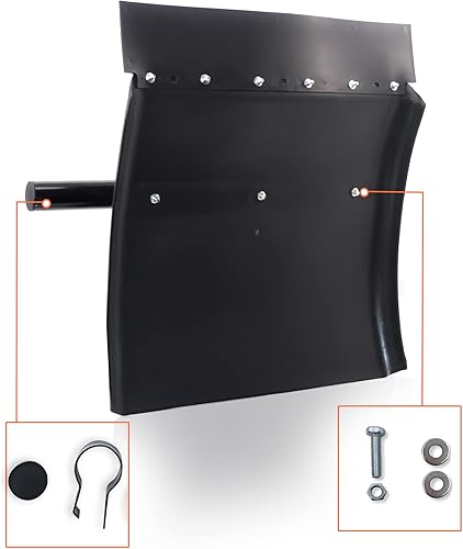 Miniatura 4 de TORQUE Guardabarros de cuarto para semircamión, 24 x 24 pulgadas, poliéster negro, soporte de tubo y accesorios de montaje incluidos, juego de