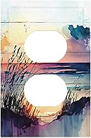 Vista 60 de Cubiertas de salida iridiscentes abstractas coloridas nubes dúplex de 1 cuadrilla, placa de cubierta de interruptor de luz arco iris, placas