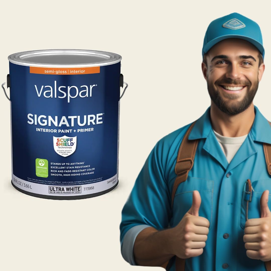 Valspar Signature Semi-gloss Swiss Coffee 7002-16 Latex Interior Paint + Primer (1-gallon)
