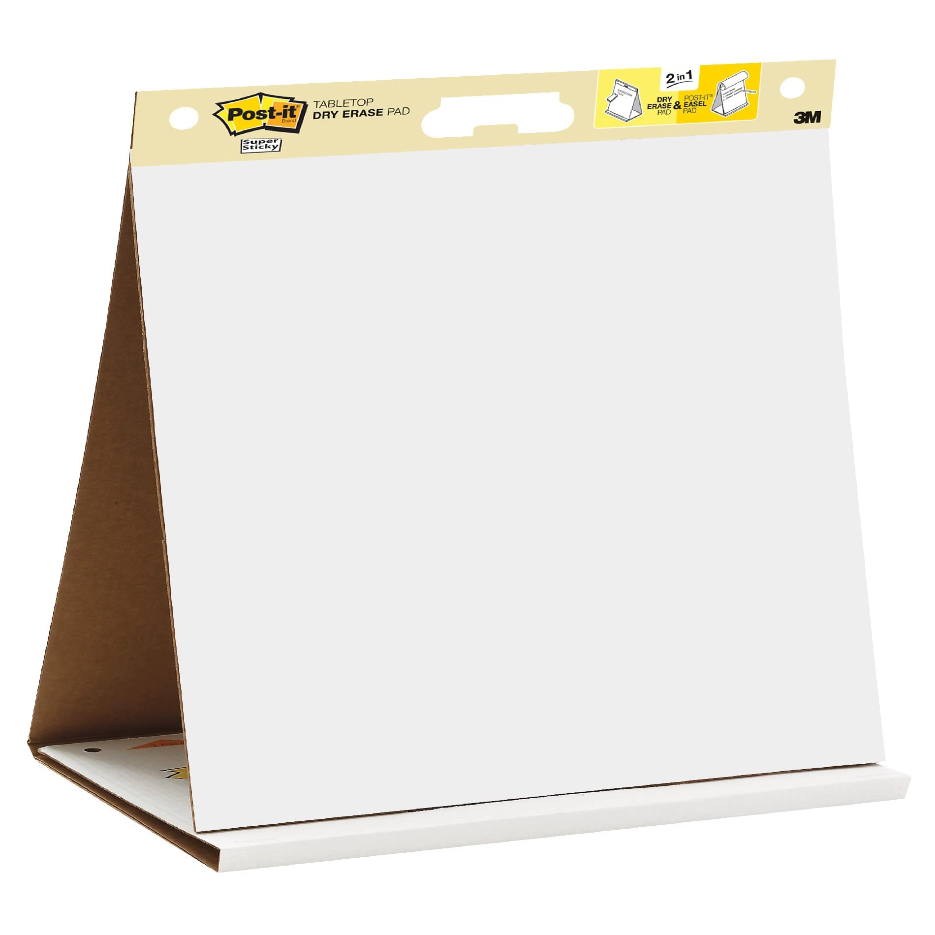 Post-it Super Sticky Meeting Charts, Packung mit 1 Block, mit 20 Blättern, 584 mm x 508 mm, Farbe: Weiß - Selbstklebendes Flipchartpapier für Brainstormings überall