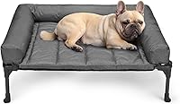 Vista 1 de Veehoo Cooling Elevated Dog Bed Add Removable Waterproof Bolster Cushion Mat, Raised Pet Cot with Breathable Teslin Mesh, No-Slip Feet, Dog Sofa Bed