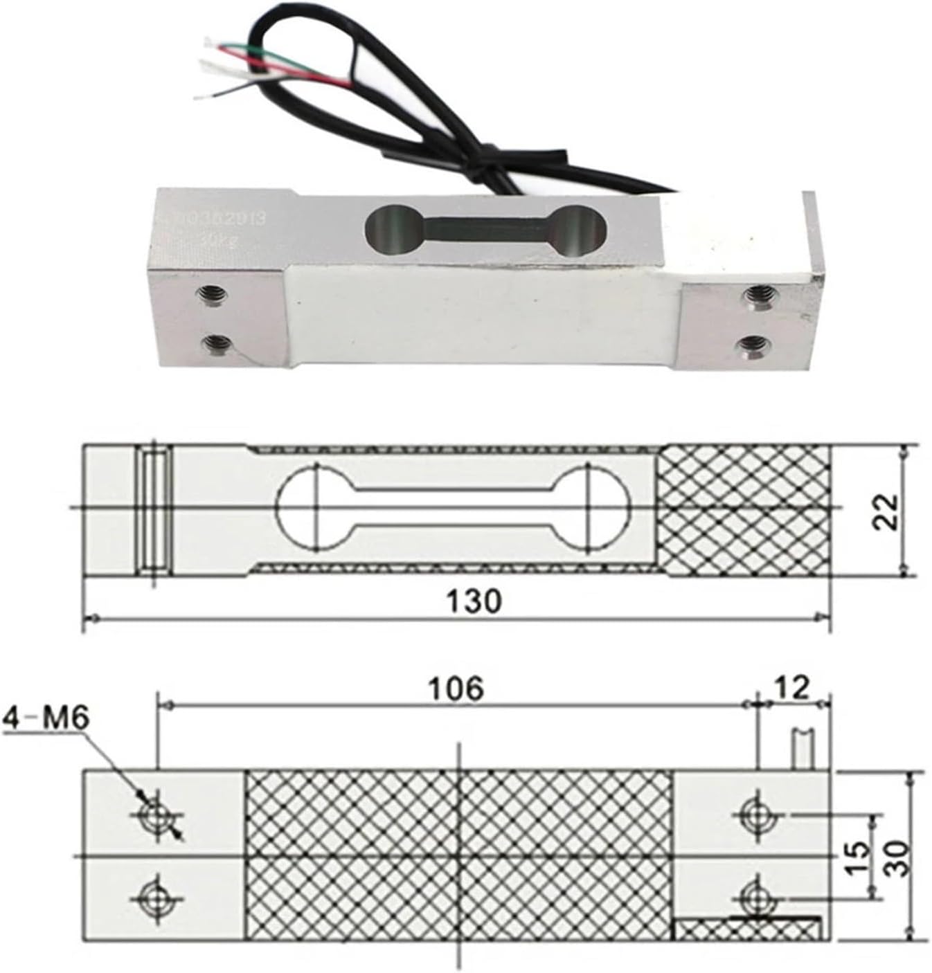Load Cell, Load Cell Frame Platform Scale Aluminum Alloy Weight Sensor Single Point Micro 3kg-100kg Electronic Miniature Pressure Sensor,Test Tension(3kg load)