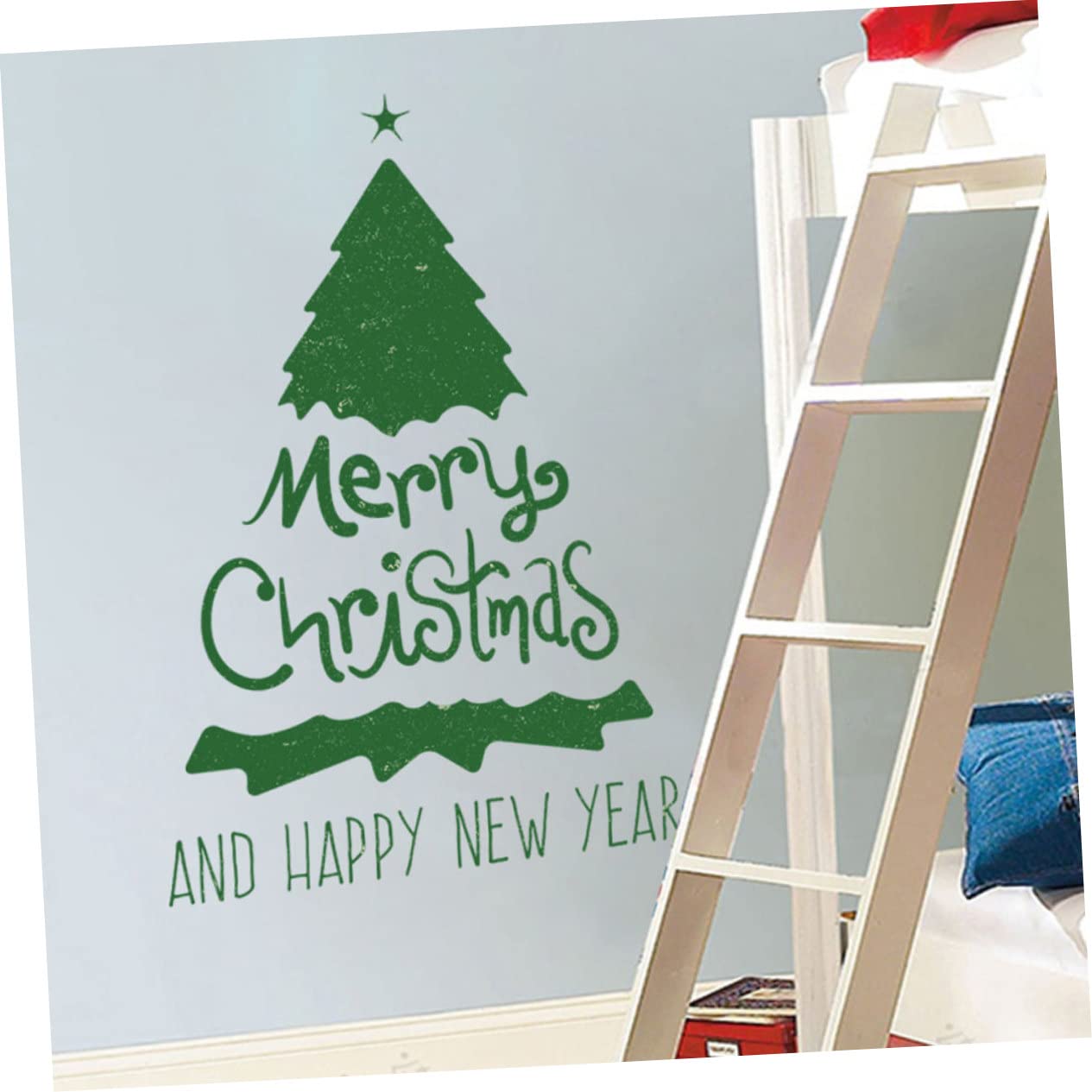 Cabilock 4 Sätze Weihnachtsbaum Wandaufkleber Weihnachtsfeier Ornamente Weihnachtsbeleuchtung Weihnachtsfensteraufkleber Weihnachtsbaum Fensteraufkleber 2 Blatt * 4