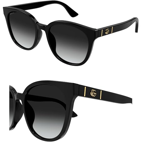Gucci GG1122SA GG Running Logo Square-Shaped Non-Polarized Sunglasses for Women – Includes Luxury Eyewear Kit – Black Frame with Grey Lens