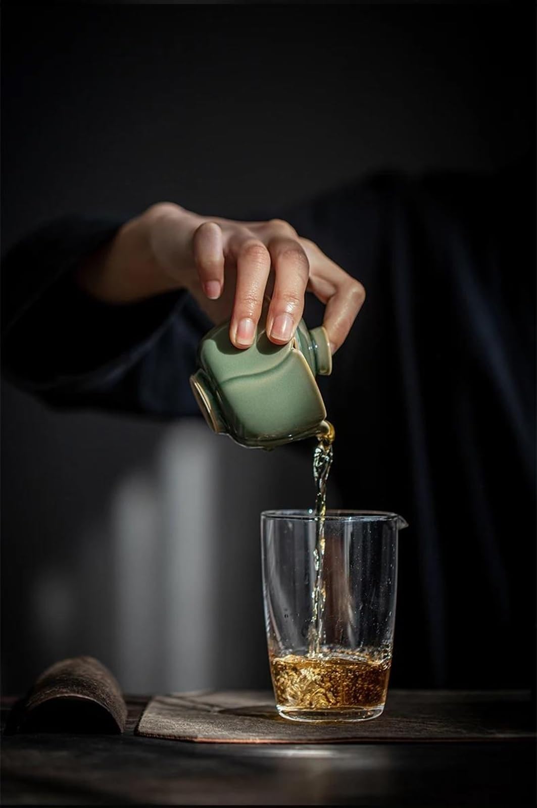 Czajniki, zestaw do ceremonii herbacianej Kung Fu, filiżanki do kawy, miseczki do herbaty, mały Chawan 110 ml, waza z tulipanami celadonu, zielona waza do herbaty, czajniczki i serwery do kawy, podr