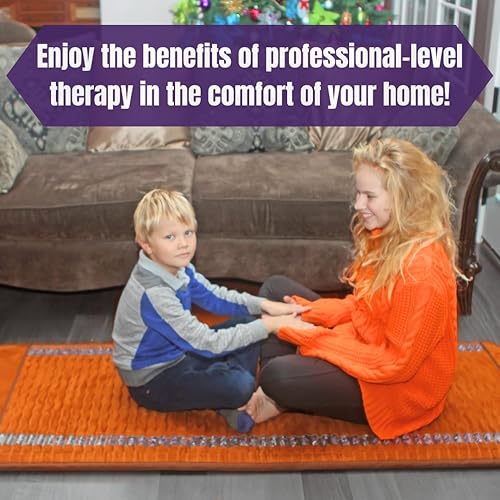 Miniatura 6 de Ereada - Alfombrilla de amatista infrarroja pequeña, 32 pulgadas de largo x 20 pulgadas de ancho, almohadilla térmica FIR ajustable de 86 a 158 F