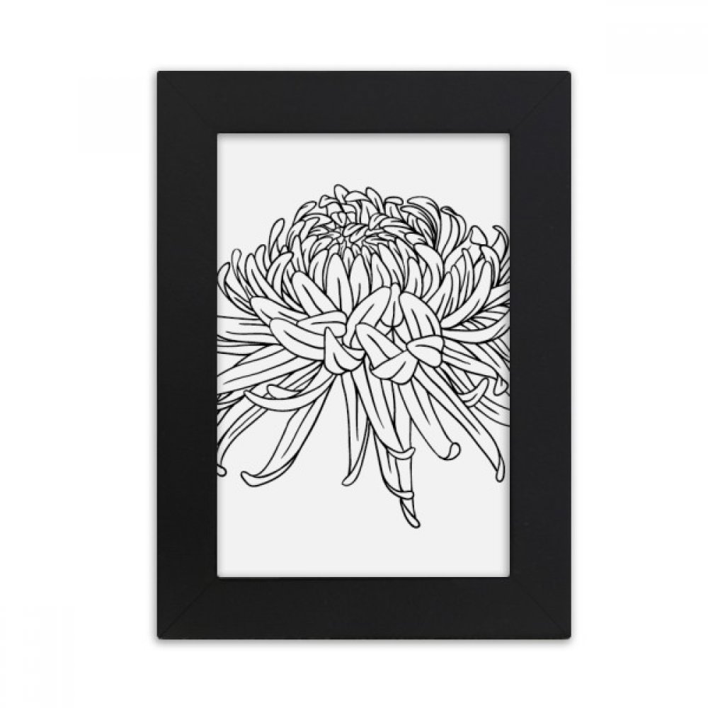 Cadre photo noir chrysanthème 5x7 pouces pour bureau et salon