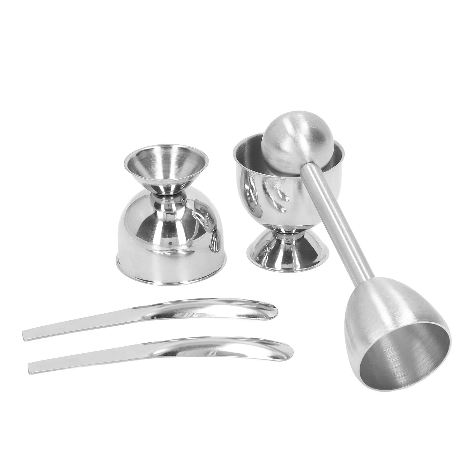 Boiled Egg Tool Set Stainless Steel Egg Cup with Spoon Kitchen Cooking Tool for Household