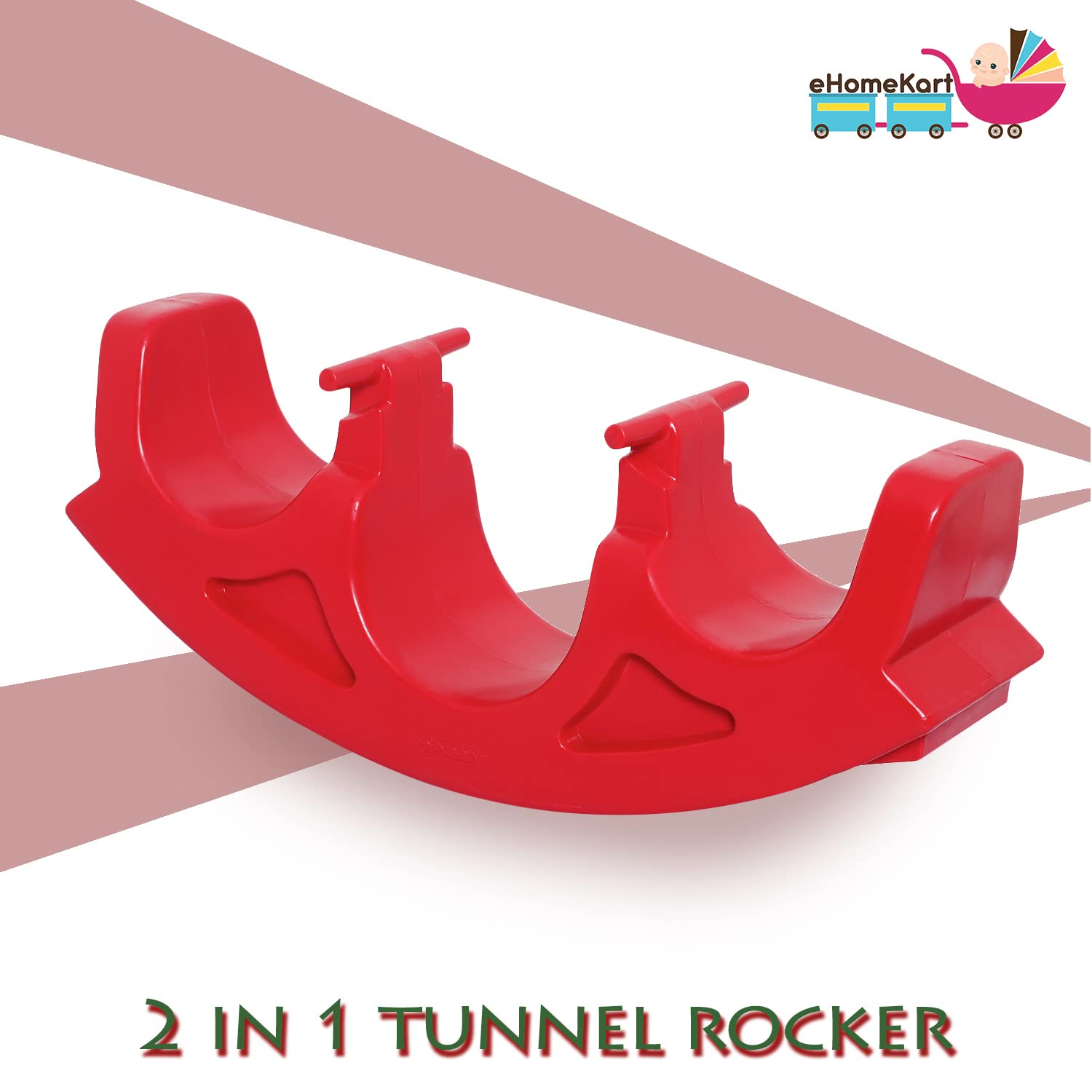 eHomeKart Playgro 3 in 1 See Saw Tunnel Rocker for Kids - 2 in 1 Tunnel and Rocker for Indoors and Outdoors - Perfect Toy for Boys and Girls of Age 1-8 Years - DIMESNSIONS: 106 x 26 x 42 cm,Red - Image 5 thumbnail