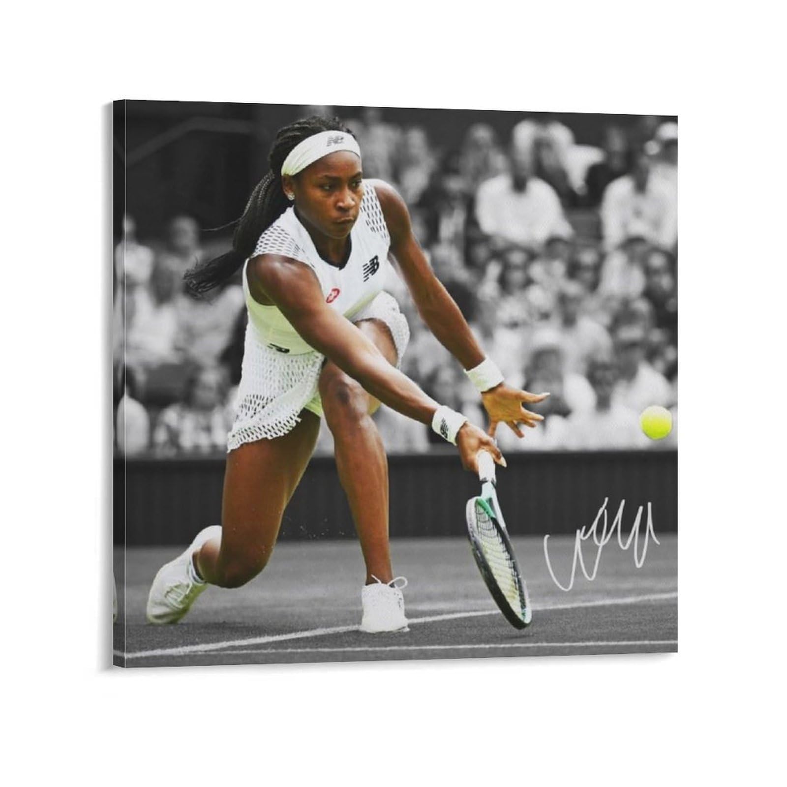 FCOIN Coco Gauff Canvas Poster Canvas Painting Poster Wall Art Decorative Picture Prints Modern Decor 16x16inch(40x40cm)