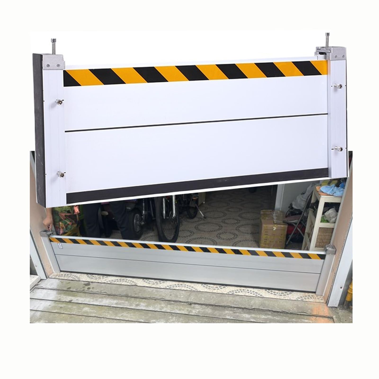 20-140 Cm High, Unit Module Design Water Prevention System Water Flood Barriers for Home, Doorway, Driveway High Brightness Reflective Tape Reusable(H1.9FT/60cm,L 6ft/1.83m)