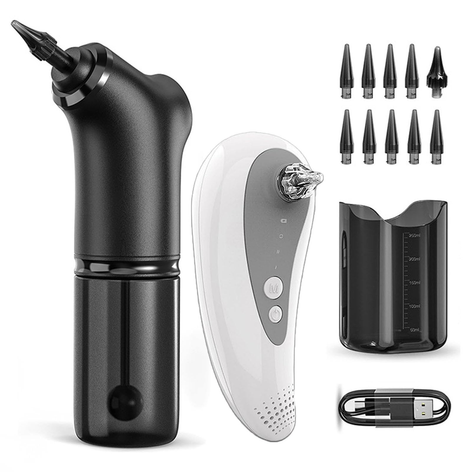 Kit di rimozione della cera per orecchie elettrica, Kit lavaorecchio pulizia, 4 modalità di pressione/ 2 modalità di brezza calda USB Charge Ear Wax Suction Remover Household per la rimozione di