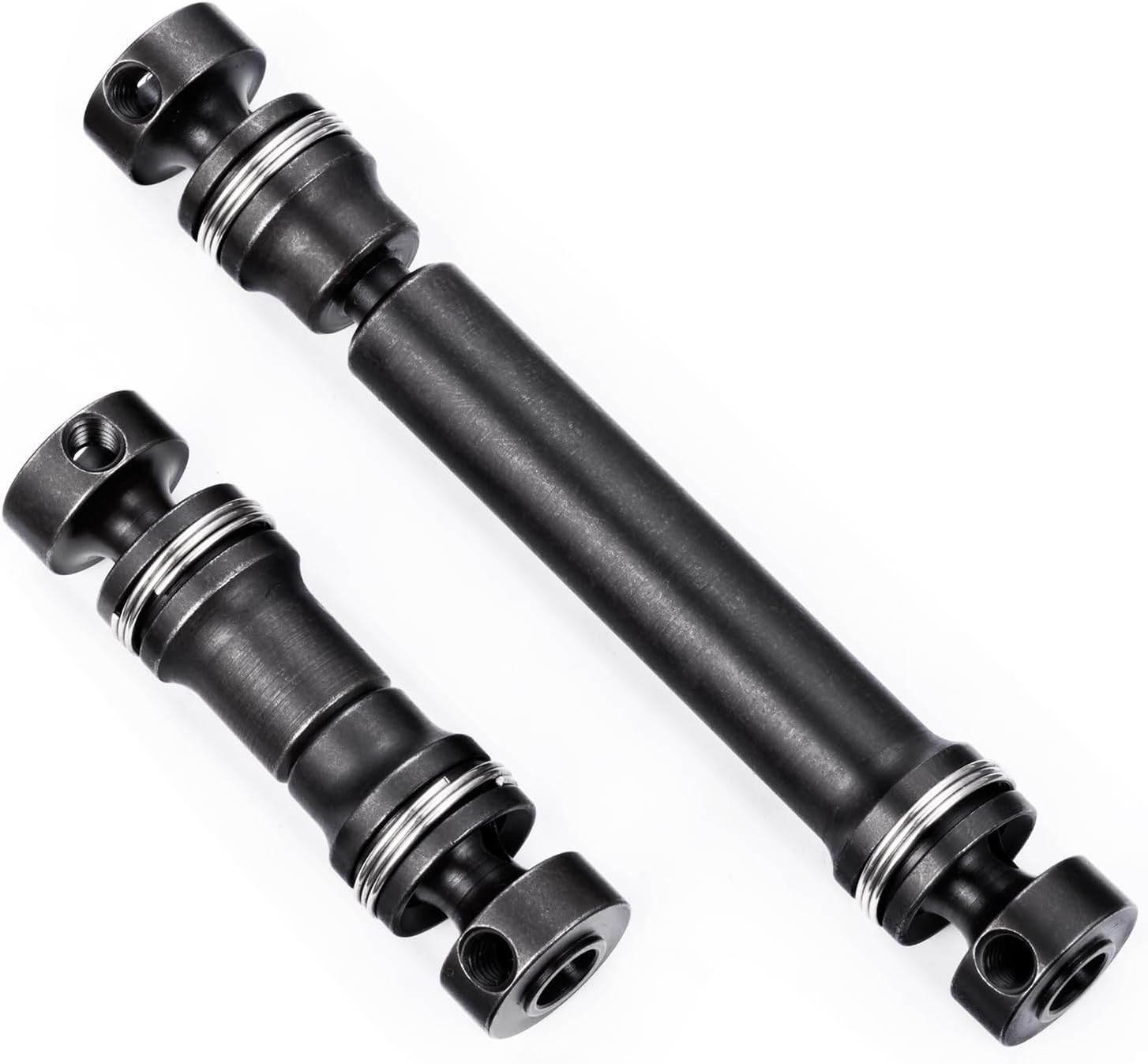 2PCS Steel 1144 Drive Shafts Center CVD Driveshaft Metal Front + Rear Drive Shaft RC Car Spline Drive Shafts for Tra-xxas 1/16 E Revo Summit RC Crawler Car (Black)