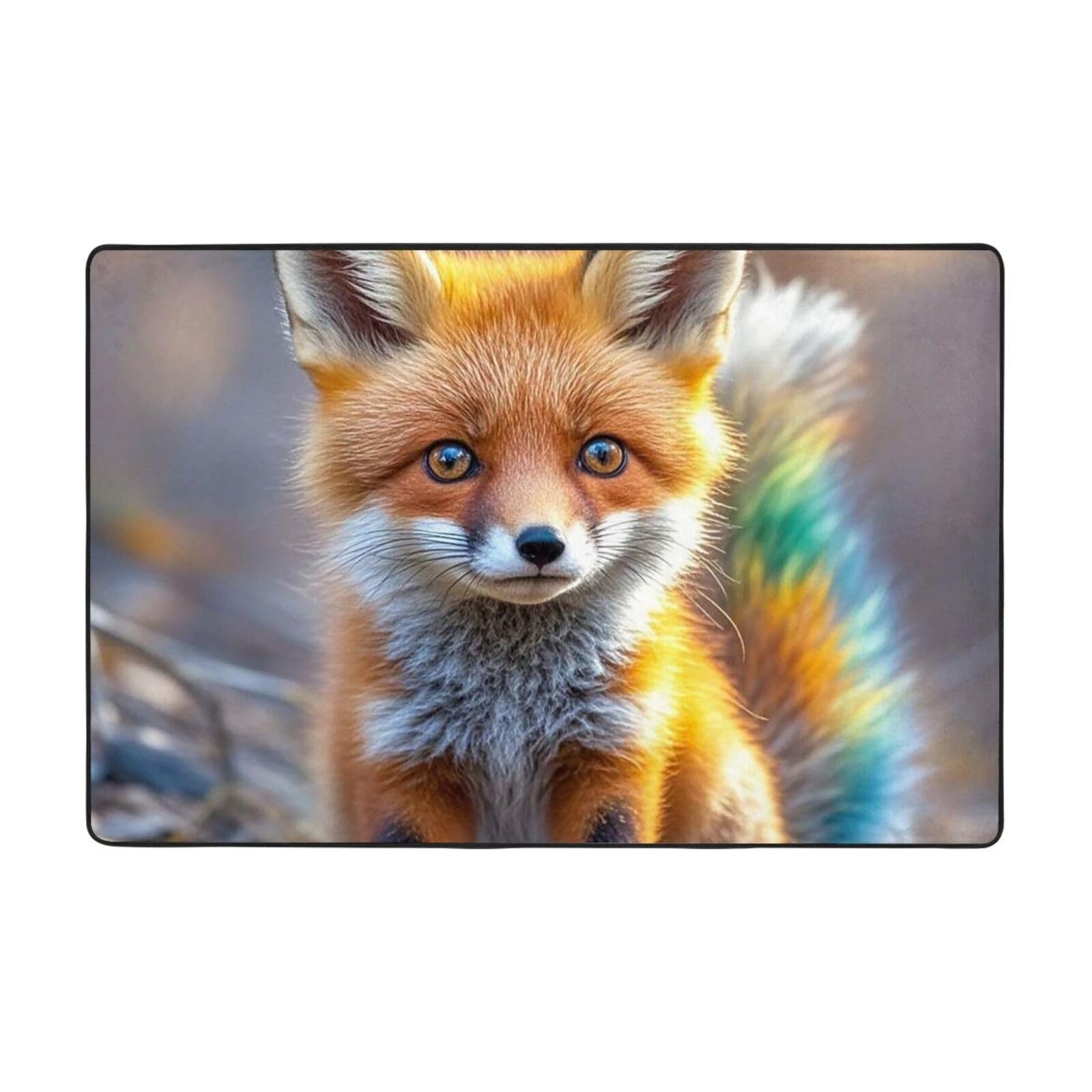 Tapis de sol pour salon vintage renard mignon lavable
