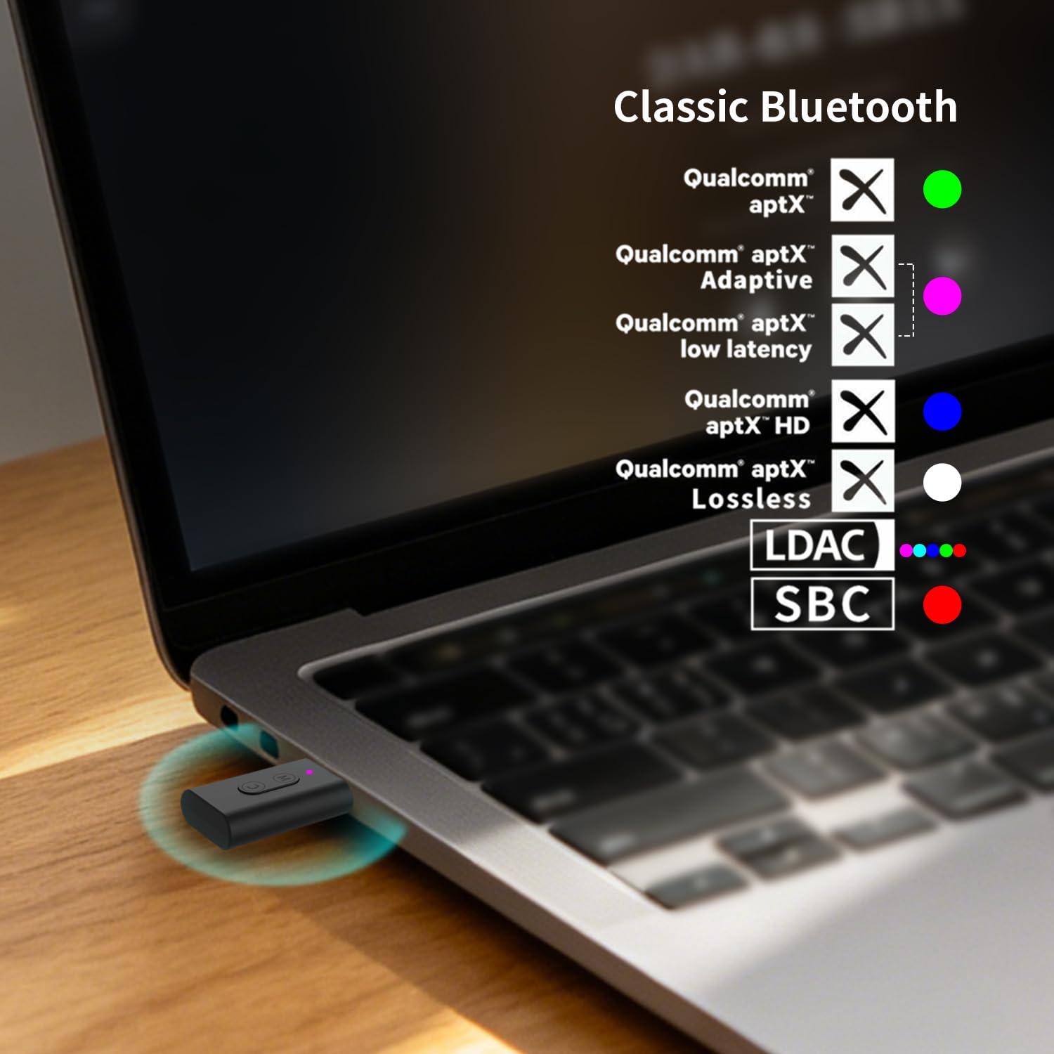 eppfun USB-C Le Audio Bluetooth 6.0 Clé Adaptateur avec LDAC APTX-Adaptive & Lossless, Auracast Émetteur Dongle pour iPhone /PS5/Switch, App d'accompagnemen