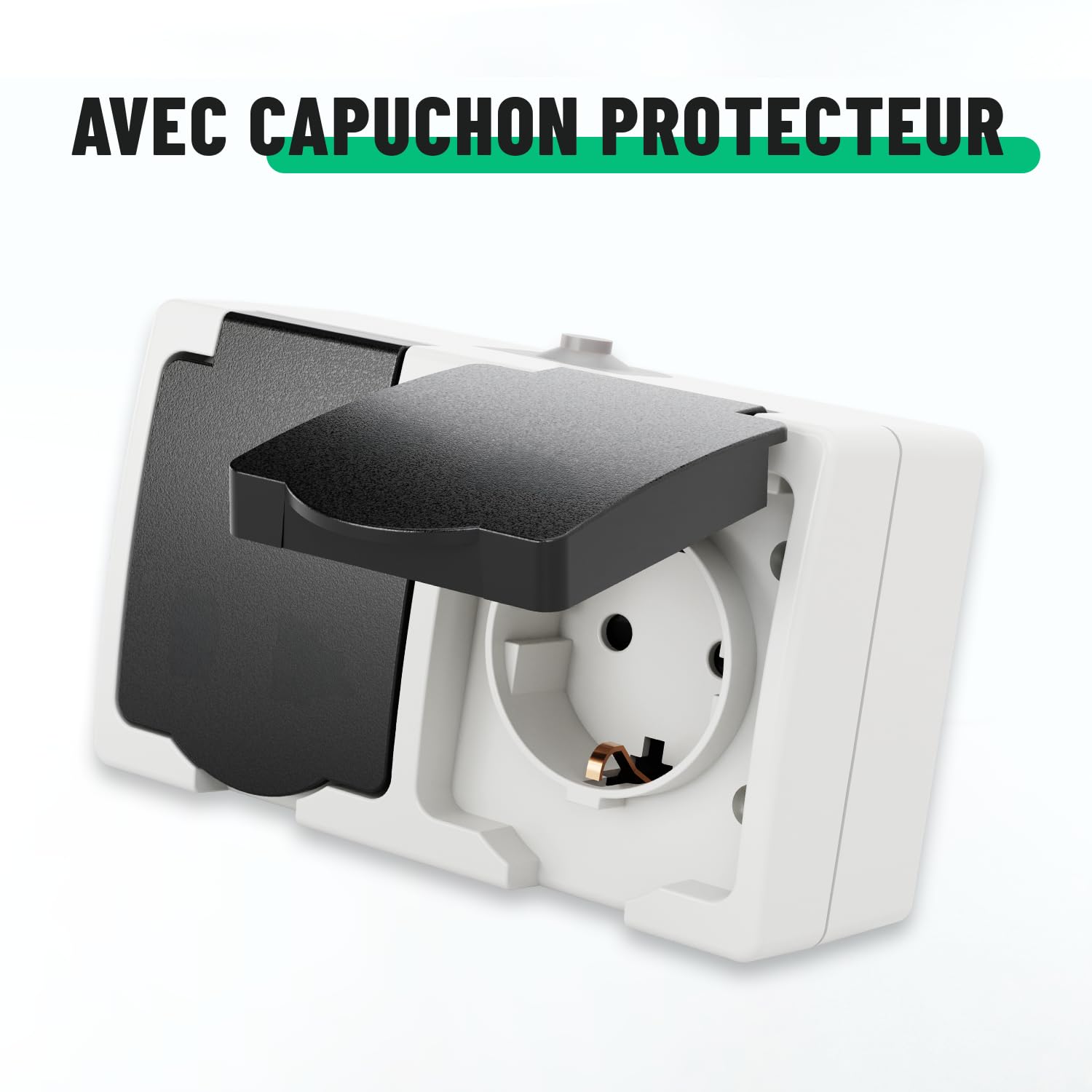 ABSINA Prise de courant protection en saillie pour locaux humides
