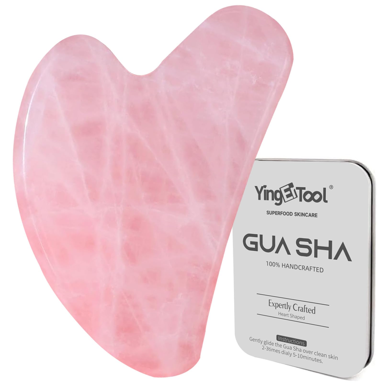 Gua Sha 100% Natürlicher Weißer Quarzstein, Gesicht Guasha W