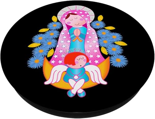 Miniatura 2 de Virgen de Guadalupe PopSockets PopSockets Negros Religiosos PopGrip Agarre intercambiable para teléfonos y tabletas