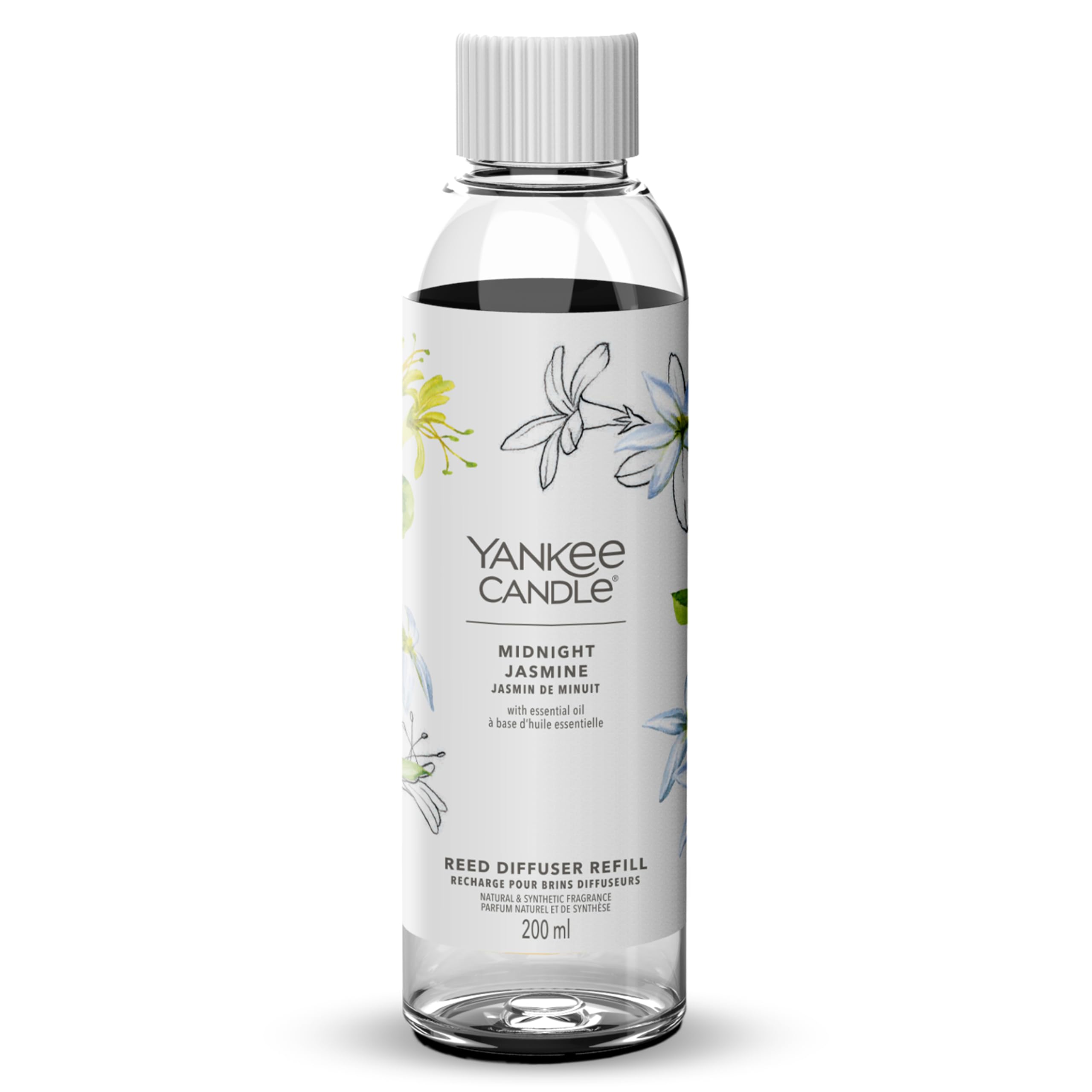 Yankee Candle Signature Reed Diffuser Refill | Midnight Jasmine | 200ml | Up to 20 Weeks of Fragrance | Perfect Gifts for Women