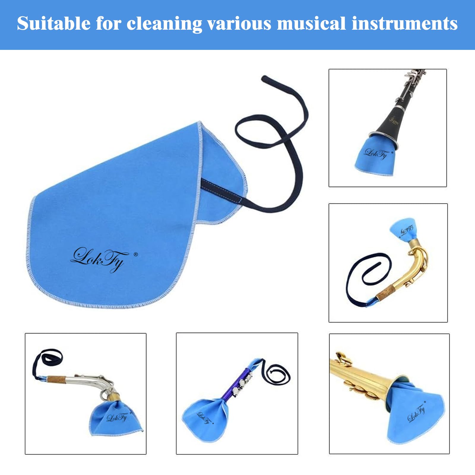 Paño de limpieza para tubo interior apto para clarinete Piccolo flauta saxofón
