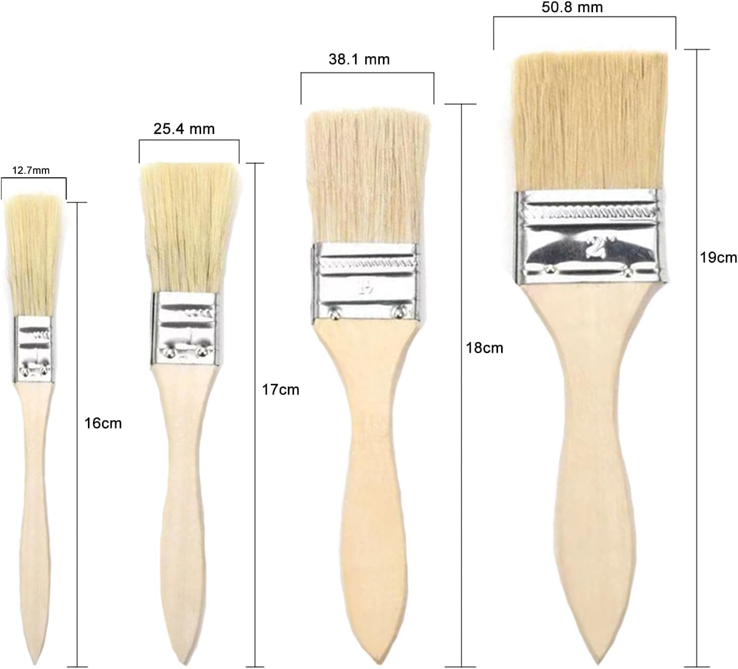 Set of 15 Malerpinsel 24/38/50 mm Flachpinsel Lackierpinsel Malerpinsel Pinsel Lack Fensterpinsel mit Holzgriff für Pinsel Farben Kunst Malerbedarf Lacke Malerei DIY Streichen von Wänden