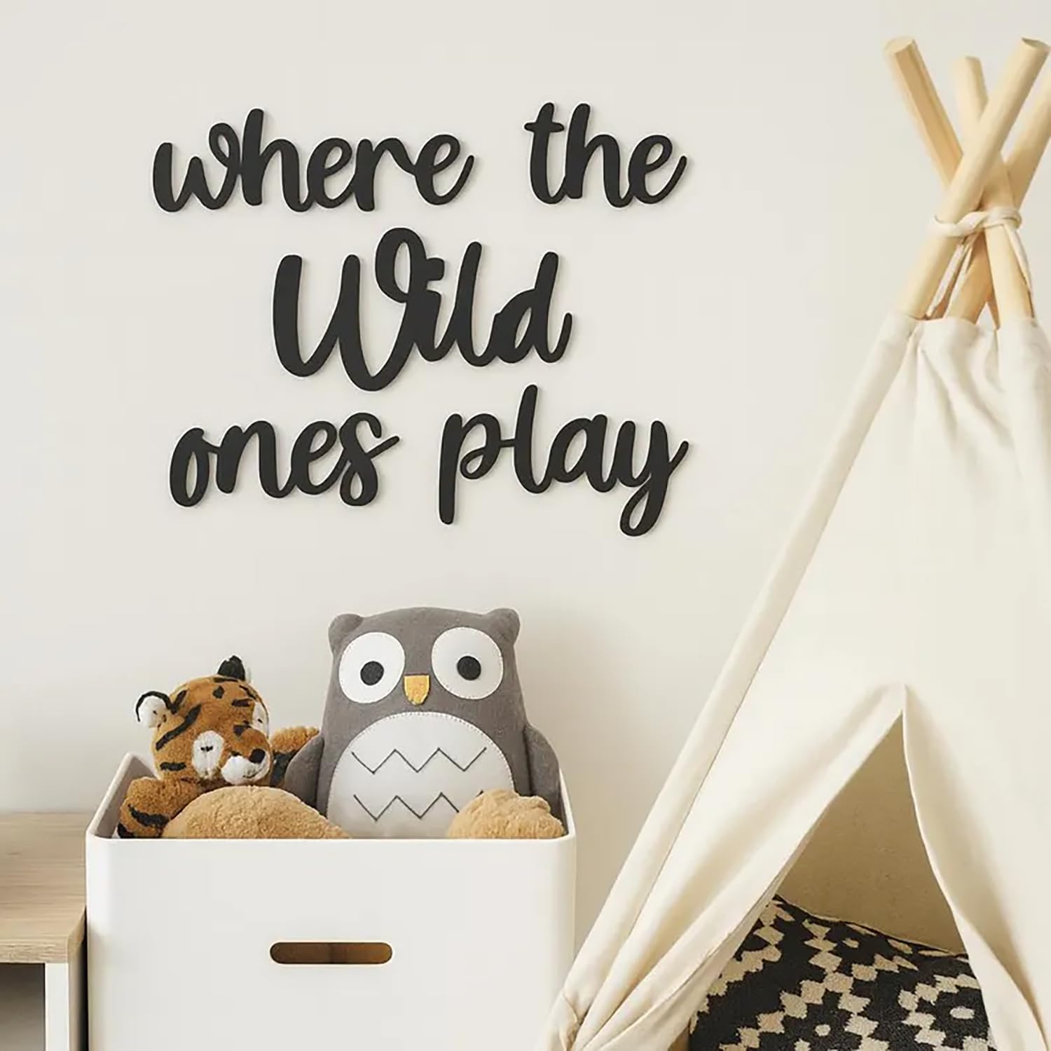 Where The Wild Ones Play Sign for Wall Decor,Acrylic Gold Nursery Sign Playroom Wall Decor for Word Play Room Sign for Playroom Toddler Boys Girls Room Wall Sign