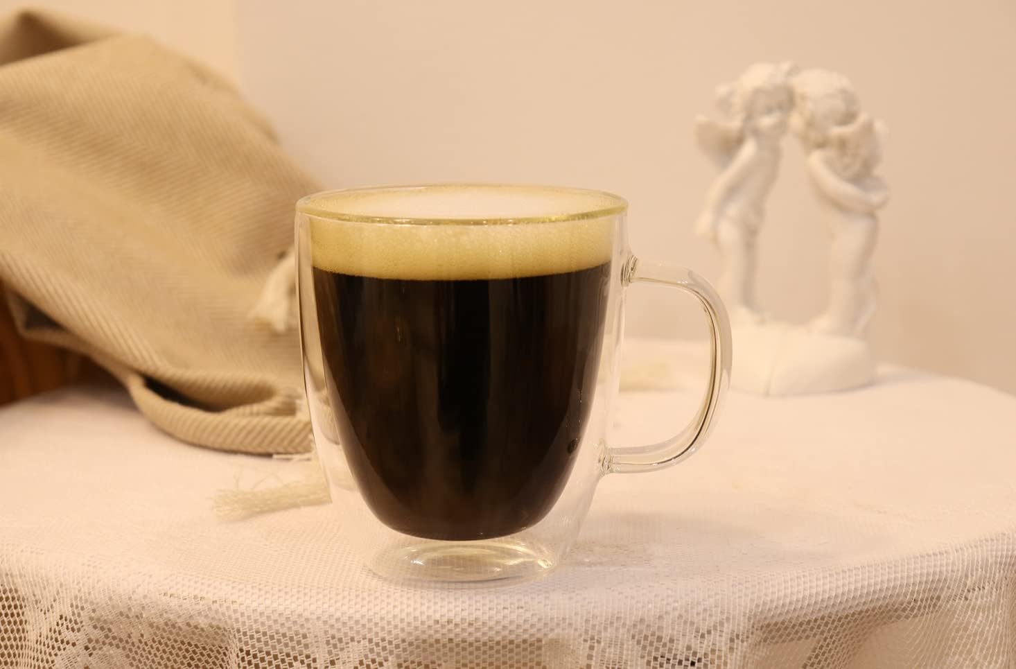 Double Wall Glass Coffee Mug - 19 Ounce (560 ml) Insulated Clear Latte Cup with Handle, Great for Espresso Cappuccino and Juice - Image 7