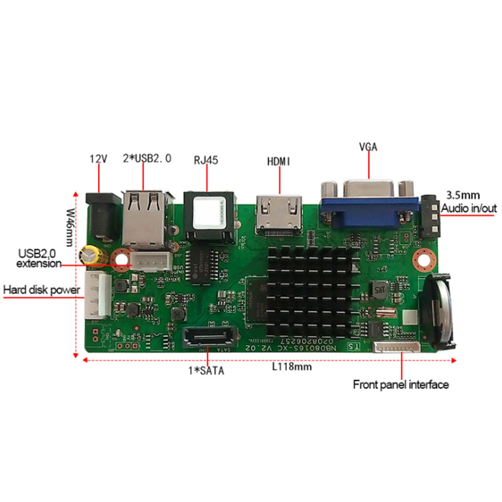 OVNIF XMEYE 1 SATA P2P 2 x 265 9 x 5 MP NVR Digital Video Recorder Board IP kamera IP . 12T rozpoznawanie twarzy OVNIF XMEYE 1 SATA P2P