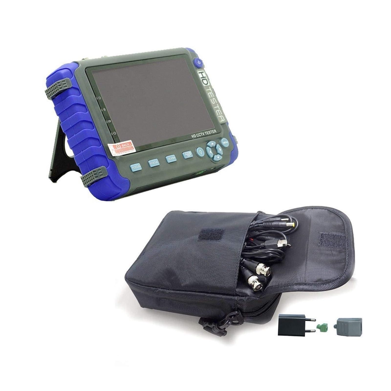 Tester CCTV, Tester CCTV 4 in 1 da 5 pollici, tester di videosorveglianza AHD TVI CVI supporta telecamera con uscita 8MP, 12V portatile