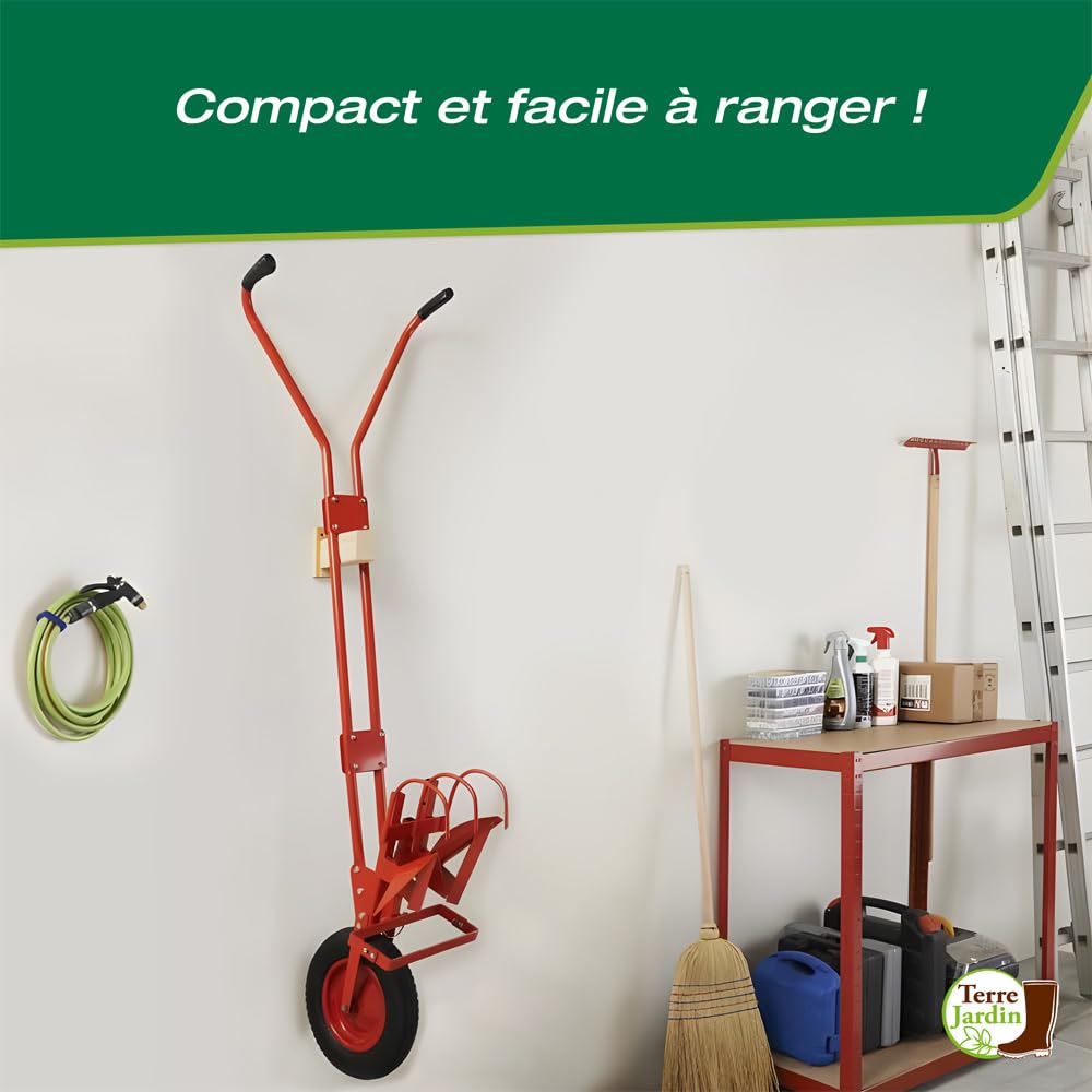 TERRE JARDIN Cultivateur a Roue 40 cm Diamètre 4 en 1 Manuel avec Sarcloir Butoir Griffe Soc de Charrue