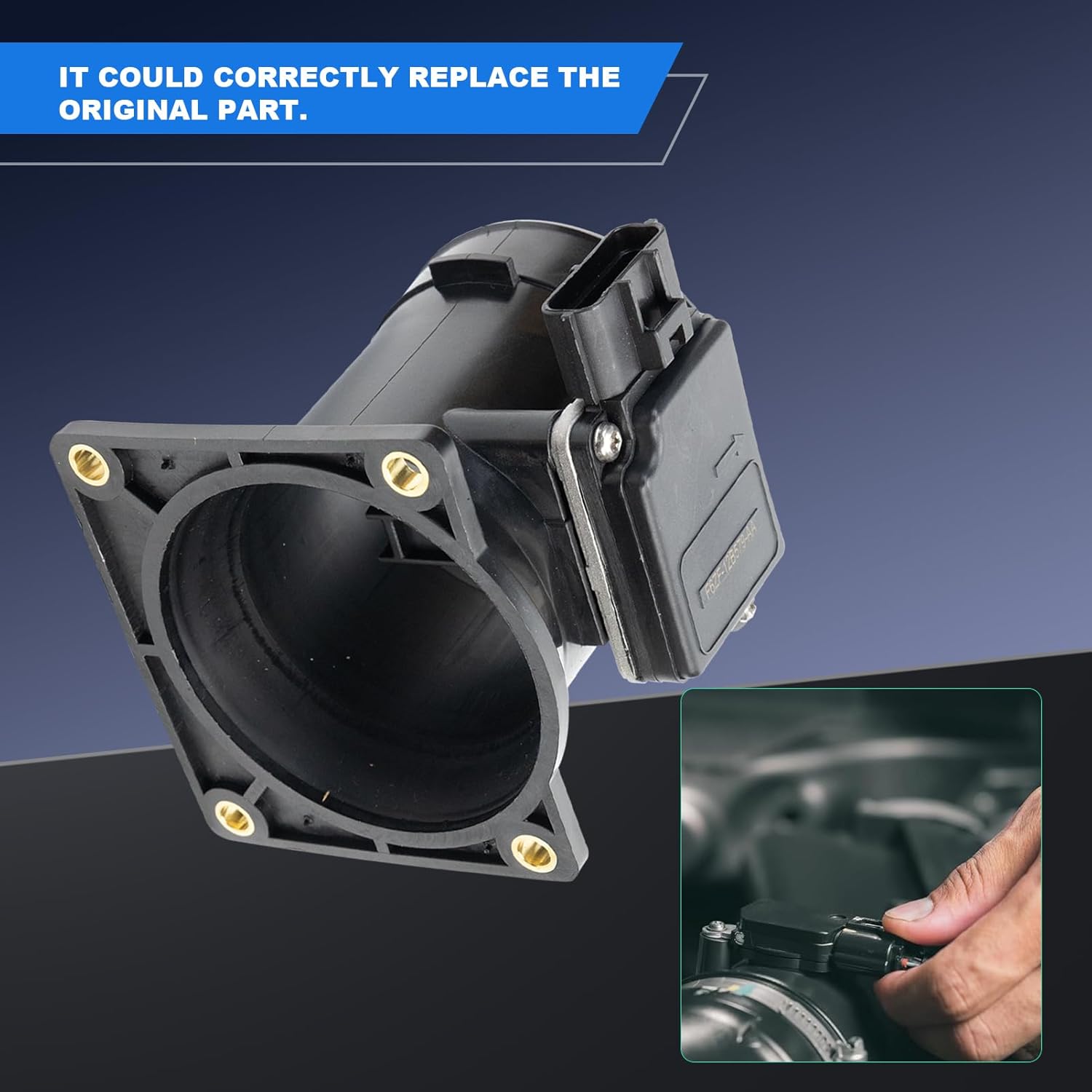 Mass Air Flow Sensor MAF F6ZF-12B579-AA Compatible for 1997-2003/2005-2008 F150 4.2L V6