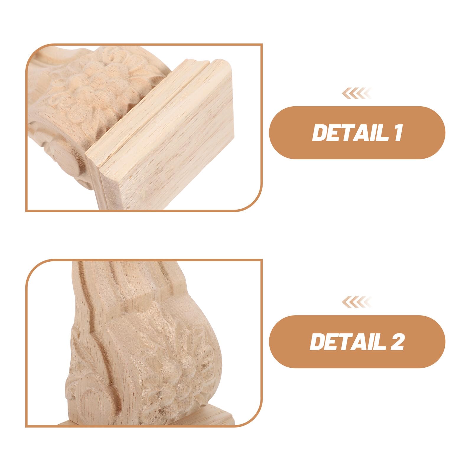 Alipis Ménsula Decorativa sin Pintar Estilo Europeo de Madera Tallada Patrones Detallados y Soporte para Vigas o Puertas en Decoración Rústica de Pared