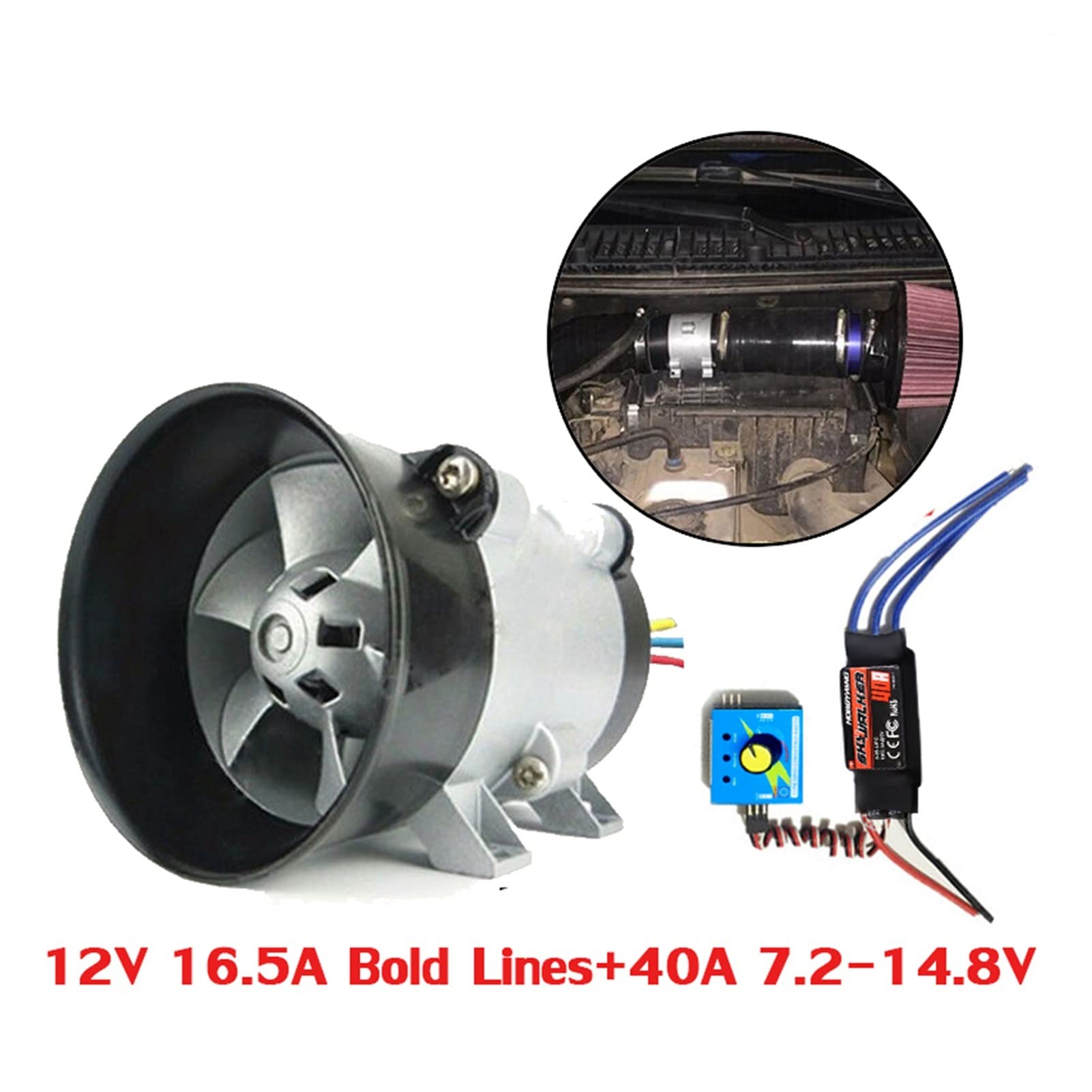 Auto-Turbine électrique de la Voiture Universelle Turbo Chargeur Tan Boost Air Admission Ventilateur 12V Turbocompresseur et pièces