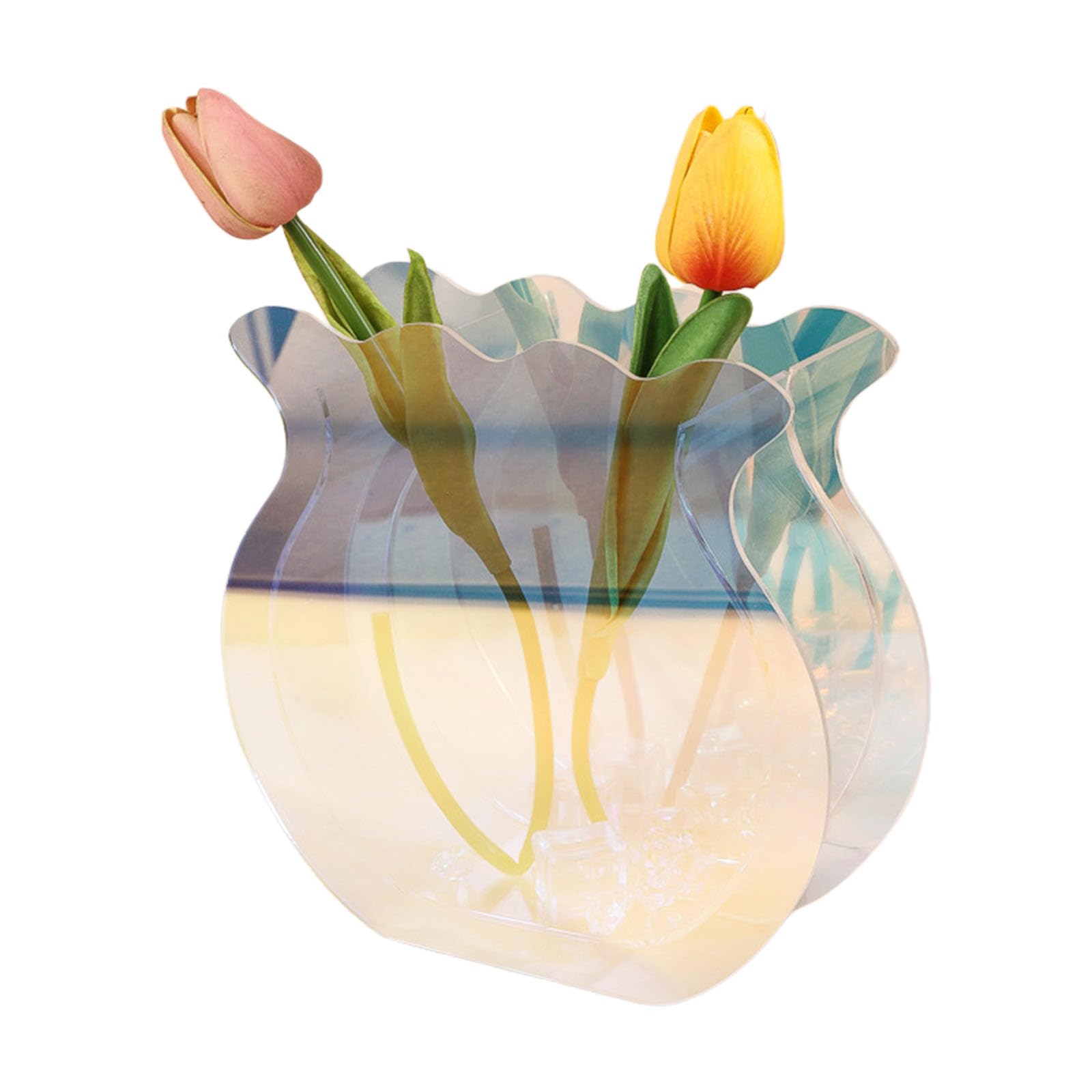 ZEPFJHE Modern Clear Acrylic Fish Tanks Vases Flower Arrangement Container for Home Offices Wedding Centerpieces Decors Gift Clear Flower Vase
