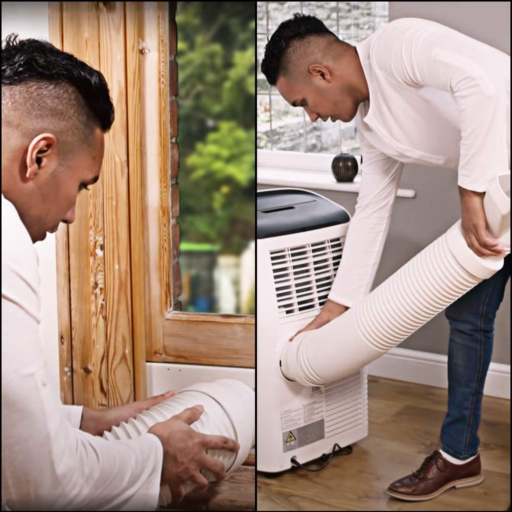 K KUMEED Tuyau Climatiseur Mobile 150mm 1,5m, Filetage Anti-Horaire, Tuyau d'Échappement Extensible en PP Renforcé, Compatible Climatiseur, Sèche-Linge et Hotte Aspirante