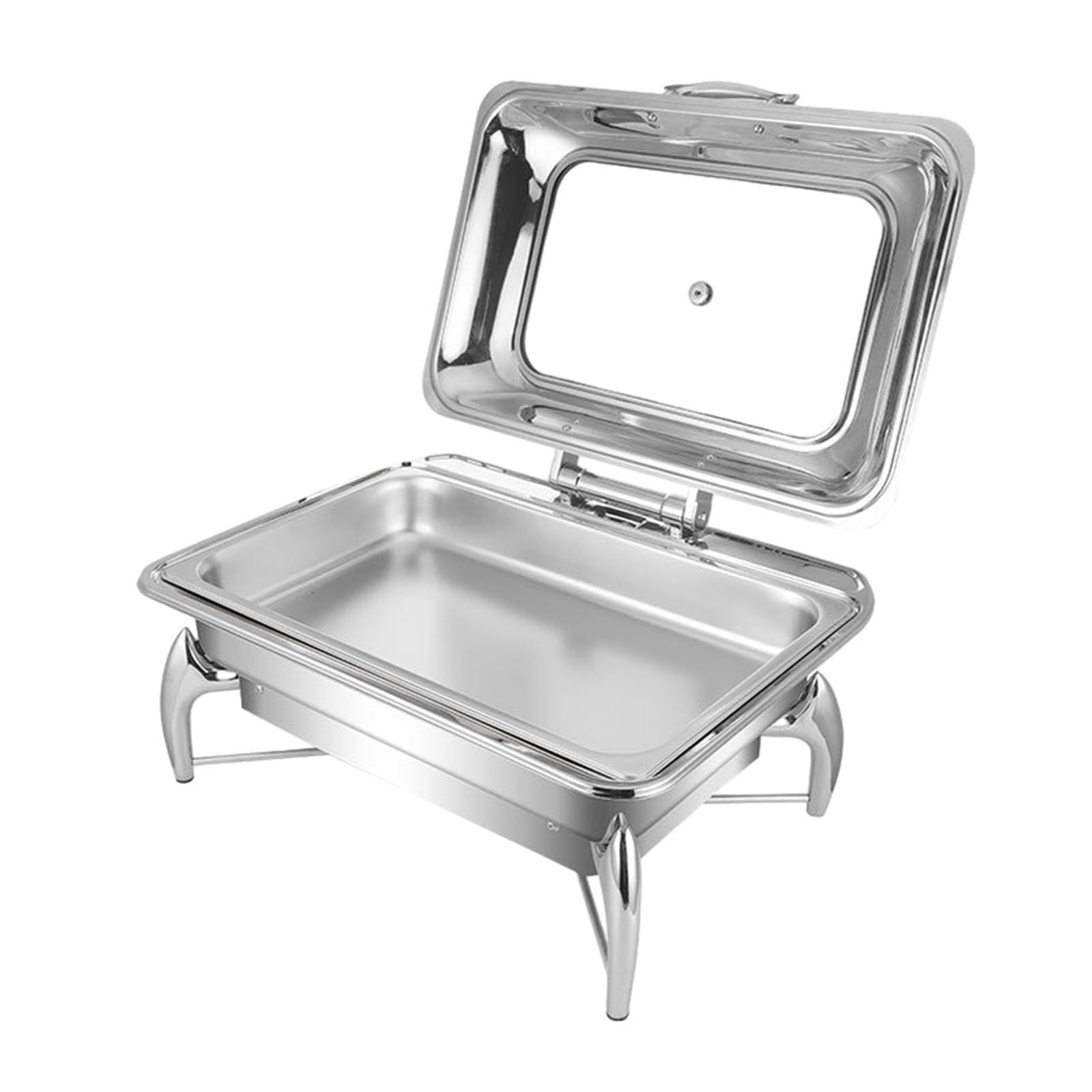 X&Z-XAOY Calientaplatos Redondo De Acero Inoxidable 9L Kit Calientaplatos Buffet con Tapas Y Bandejas Chafing Dishes Buffet Servidor para Restaurante Catering Fiestas Picnics(Rectangle)
