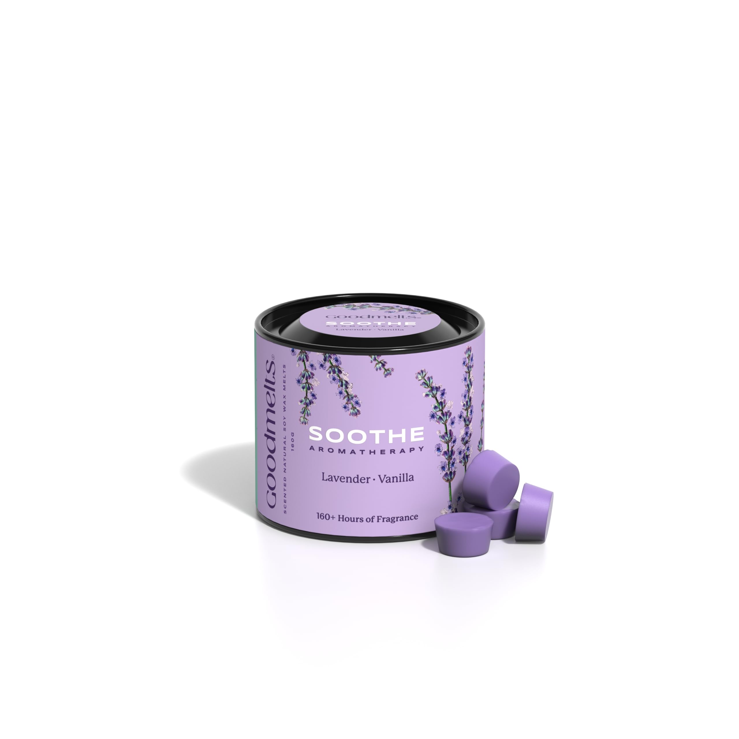 Goodmelts Soothe Aromatherapy Scented Wax Melts | Lavender & Vanilla Fragrance | Natural Soy Wax, Vegan, Essential Oil Infused | 160-200 Hrs Scent Time - Safe, Smoke-Free, Easy to Use