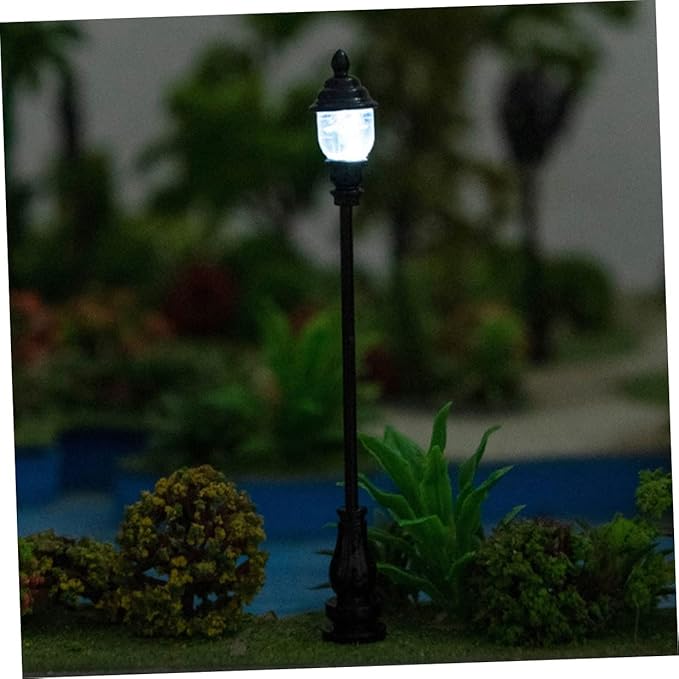 DOITOOL DOITOOL 10pcs Mini Light Model Decorative Sand Table Lamp for Mini House Chic Design Flat Base for Boys and Girls Toys and Landscape Ornaments photo 2