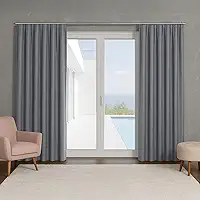 Cortina Blackout para Trilho Suíço, 300x270cm, 2 Painéis, Tecido 100% Poliéster, Bloqueio 85% de Luminosidade (Chumbo)