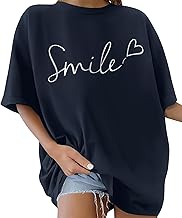 Lonya Tee Shirt Femme Grande Taille Manches Courtes D'été Coton Lettre Imprimée Tops Elégant Décontractés Chemisiers Oversize Tshirts