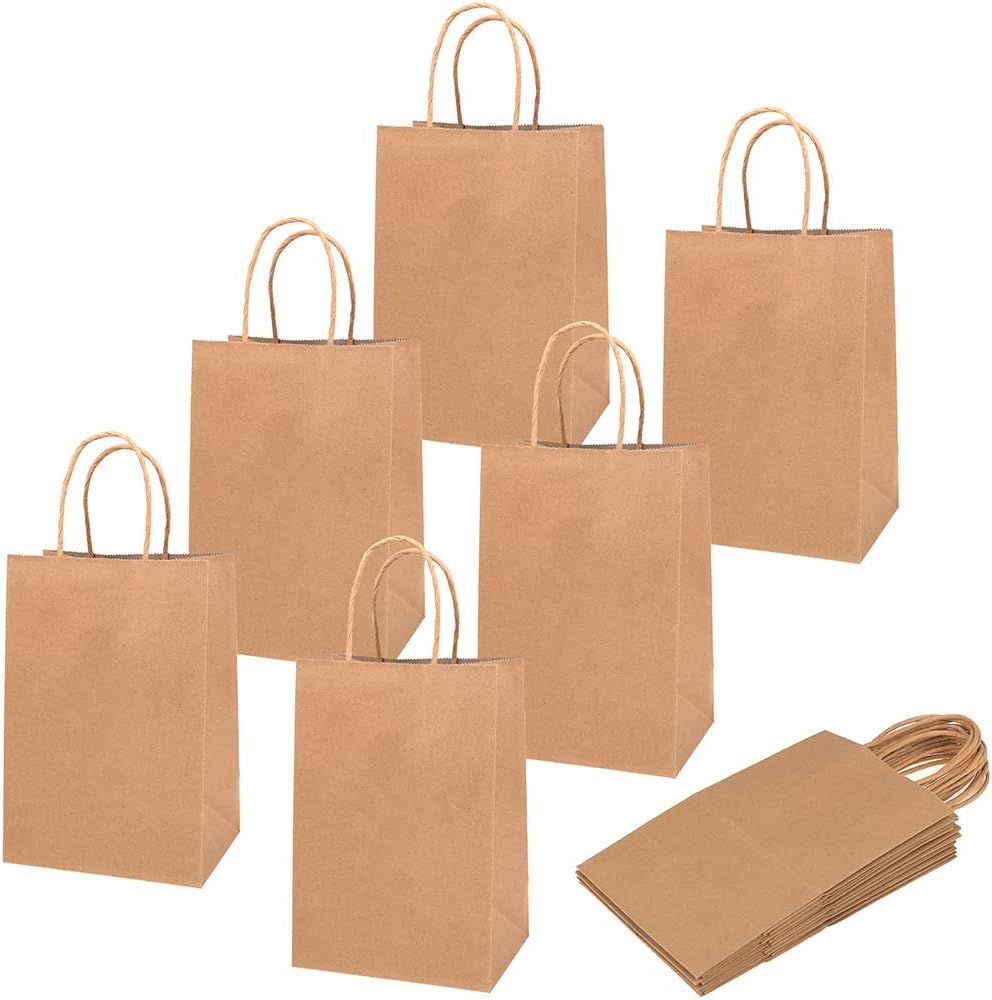 Bеѕt Sеllеr 100 Pieces Kraft Paper Bags, Goody Bags Retail Bags with Handles for Gifts, Goodies, Presents Party Supplies